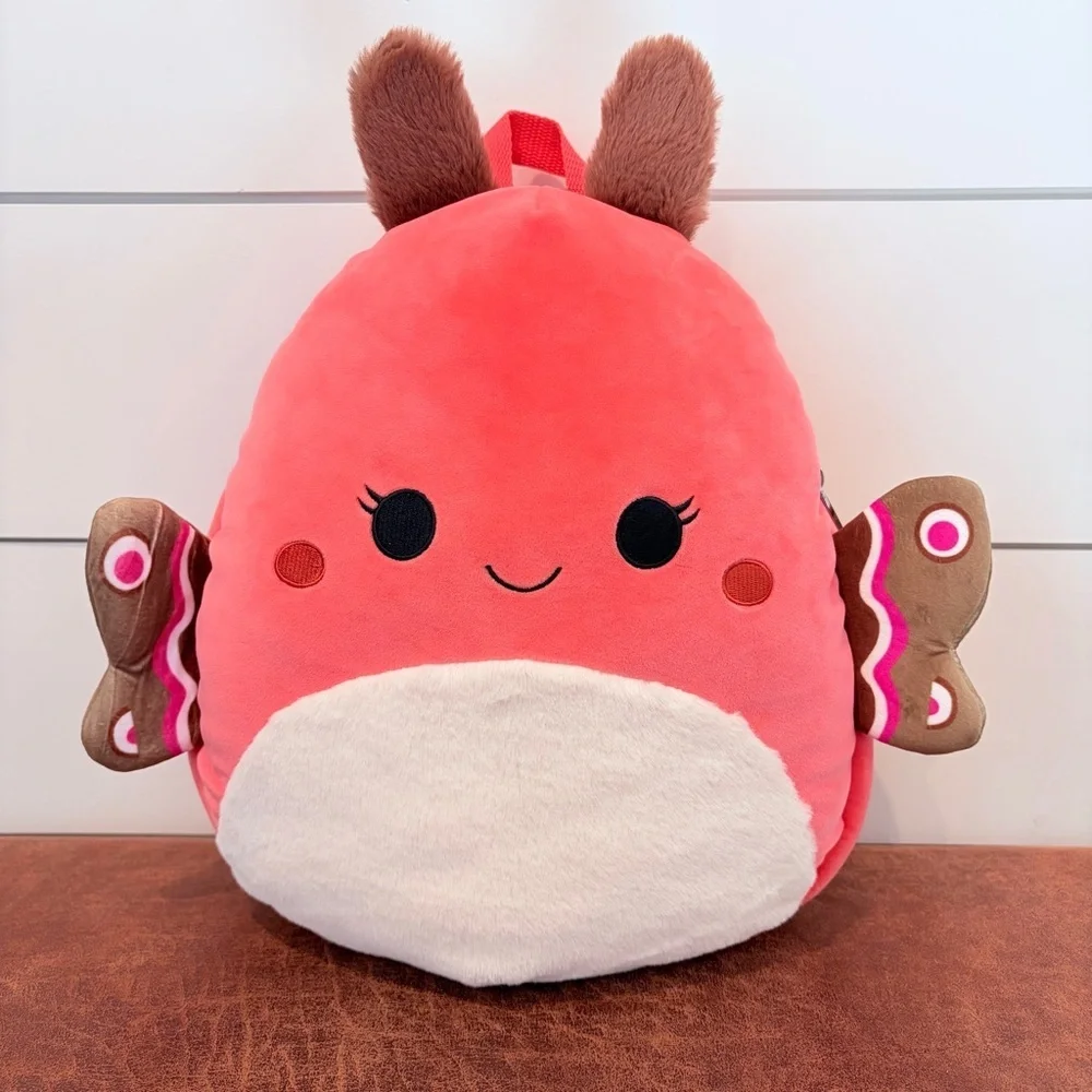 Squishmallows Mirren the Moth Plush Backpack Pink Kidcore Bag Soft Girl RARE